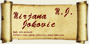 Mirjana Joković vizit kartica